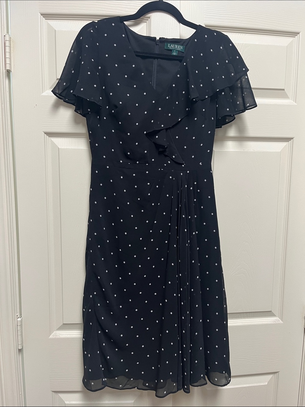 Lauren Ralph Lauren Black Polka Dot Midi Dress
